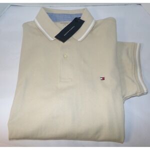 TOMMY HILFIGER MEN'S S/S POLO SHIRT~LRG~BEIGE~NWT